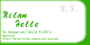 milan helle business card